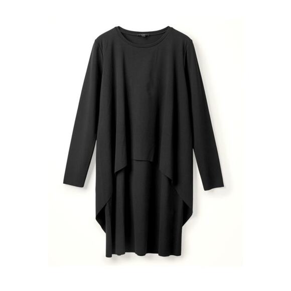 COS Double Layer Black Dress – XS Long Sleeve Fall Avante Garde Minimalist Chic - Picture 1 of 9